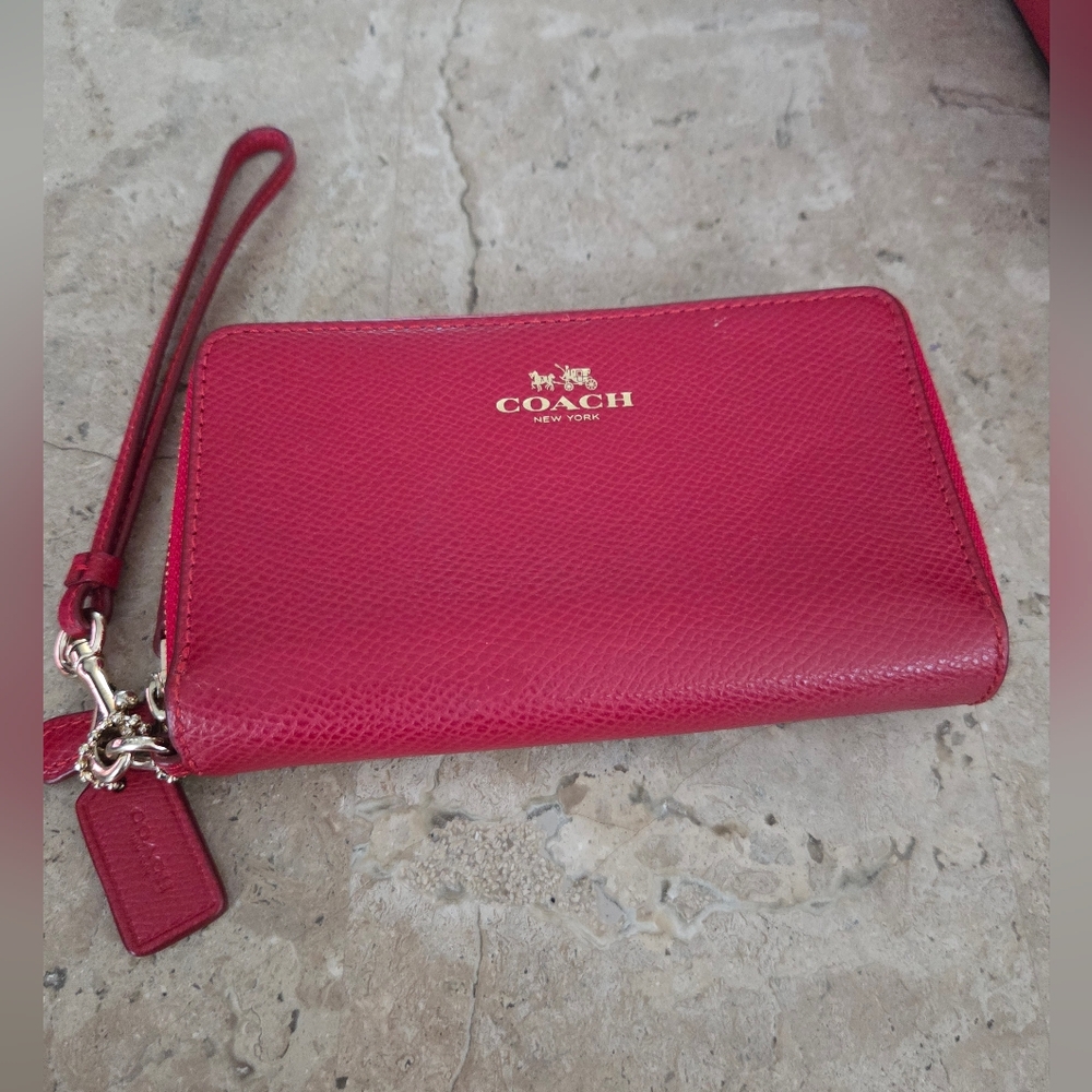 Coach Cherry Red Wristlet